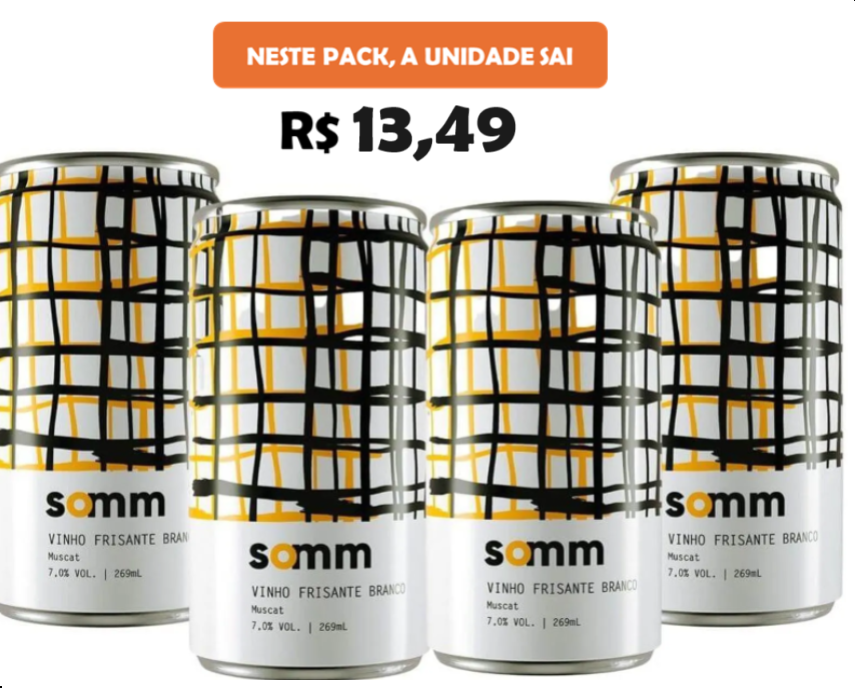 Somm Frisante Branco Moscatel - Pack com 4